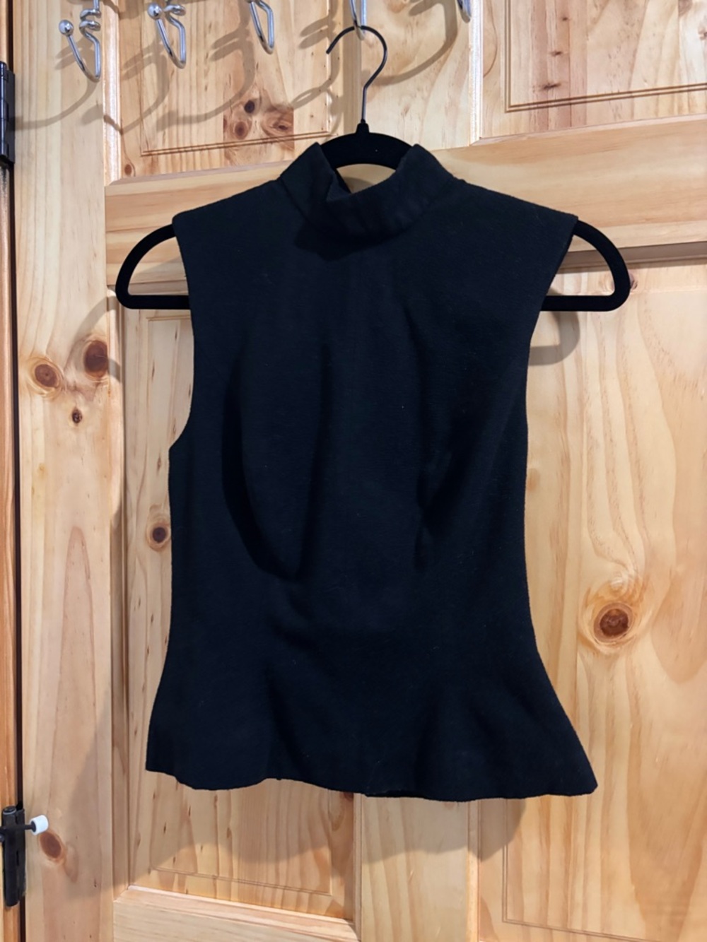 Reformation Black Sleeveless Mock Neck Tank